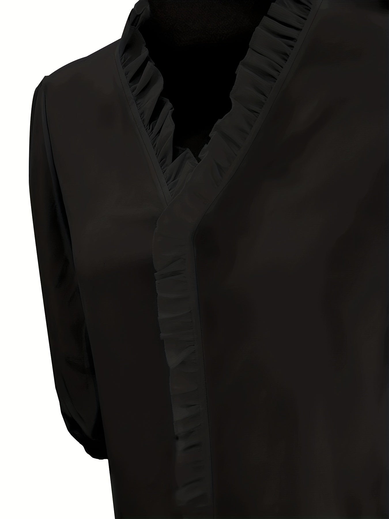 Infinity Beautiful Soft Ruffle V-Neck – Long Sleeve Shirt with Flowy Hemline Elegance - Infinity Beautiful Boutique