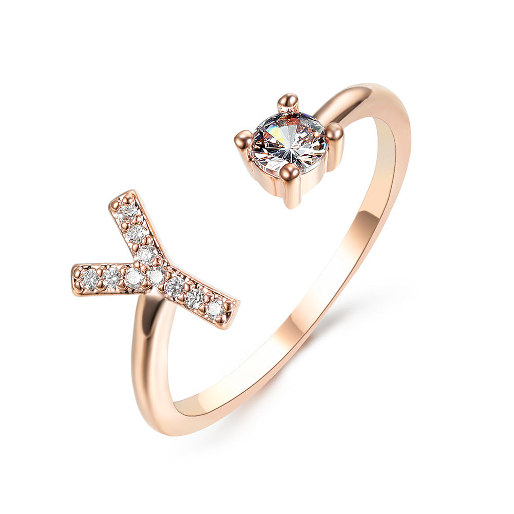 Infinity Beautiful Initial Letter Ring – Adjustable Elegant Jewelry with A–Z Personalization - Infinity Beautiful Boutique