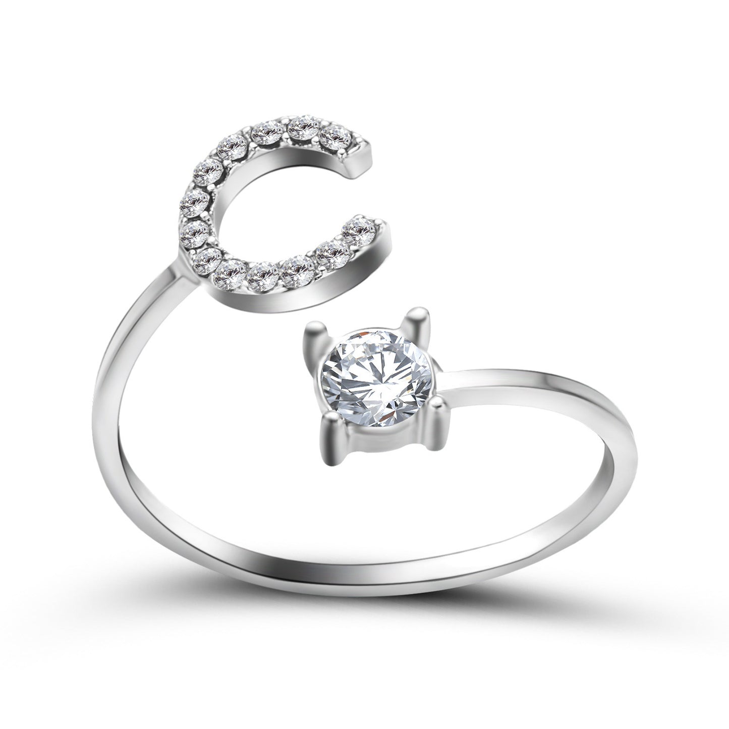Infinity Beautiful Initial Letter Ring – Adjustable Elegant Jewelry with A–Z Personalization - Infinity Beautiful Boutique