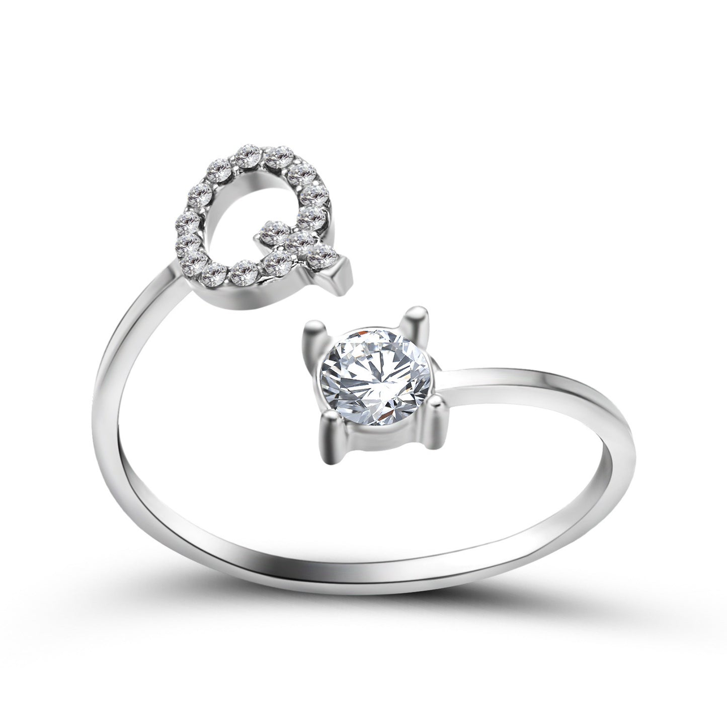 Infinity Beautiful Initial Letter Ring – Adjustable Elegant Jewelry with A–Z Personalization - Infinity Beautiful Boutique