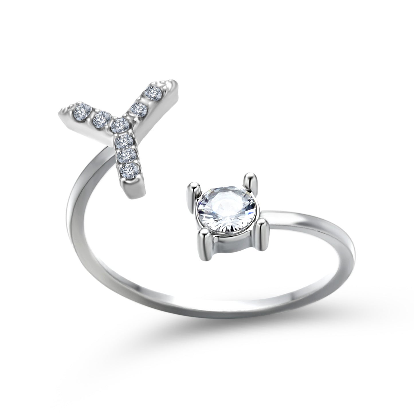 Infinity Beautiful Initial Letter Ring – Adjustable Elegant Jewelry with A–Z Personalization - Infinity Beautiful Boutique