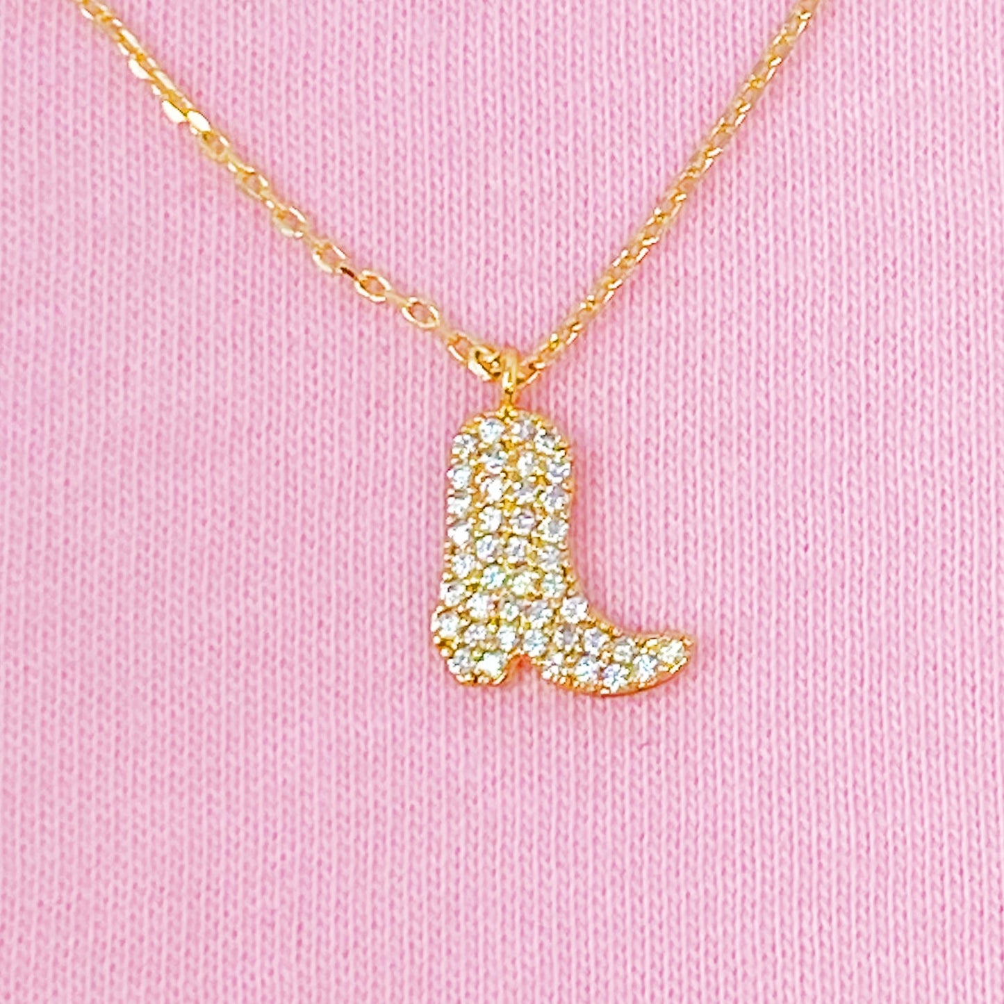 Infinity Beautiful Western Boot Pendant Necklace
