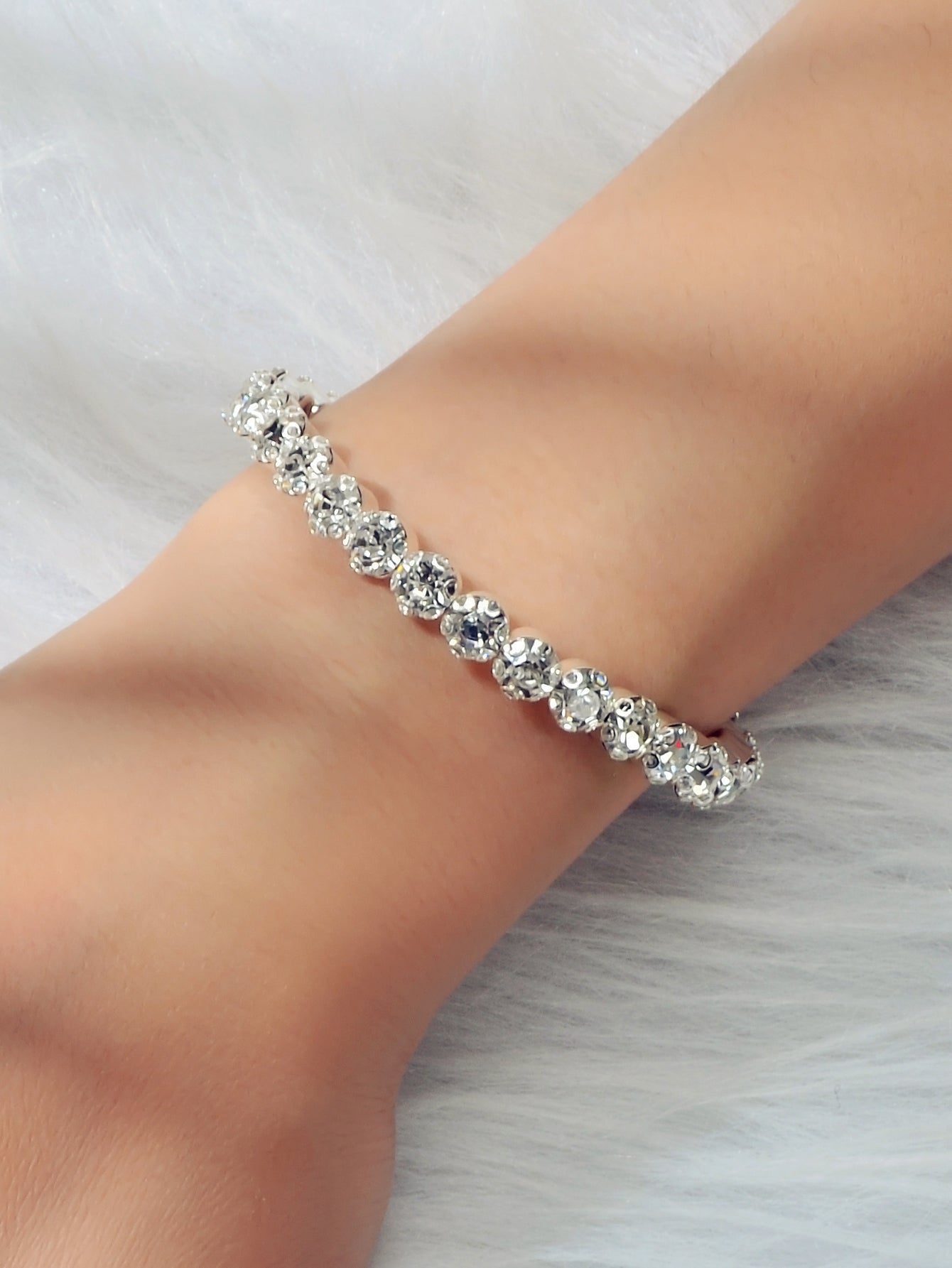 Textured Jewellery Faux Cubic Zirconia Classic Tennis Bracelet Nice