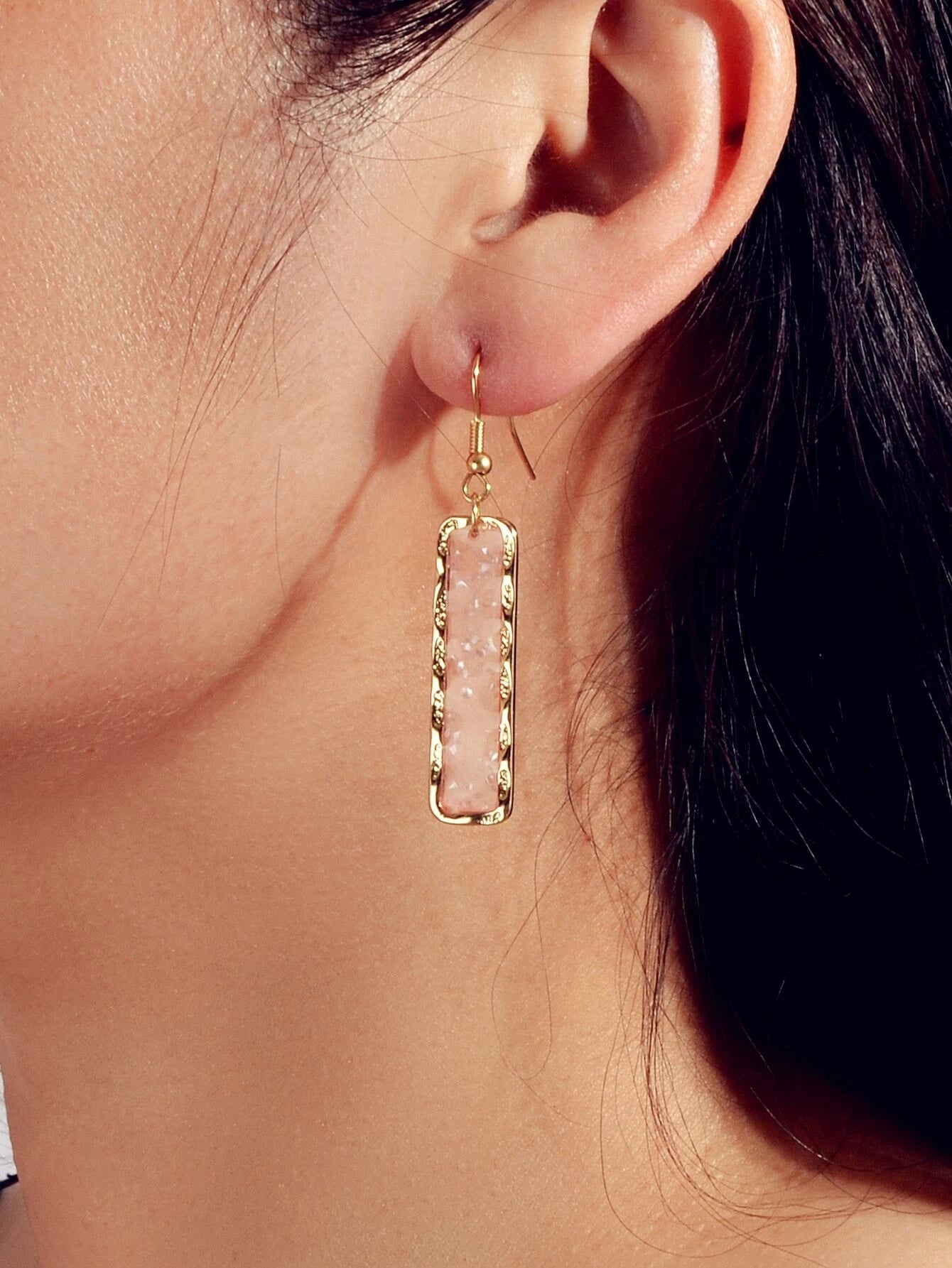 Fashion Jewellery Pink Acrylic Square Drop Earrings Wholesale Price