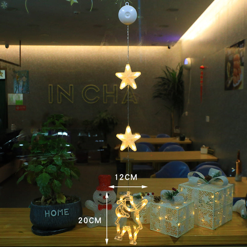 Christmas 3pcs LED Light Star Xmas Tree Hanging Sucker Lamp Window Ornaments Decoration For Home Xmas Navidad New Year Decor Christmas Decorations - Infinity Beautiful Boutique