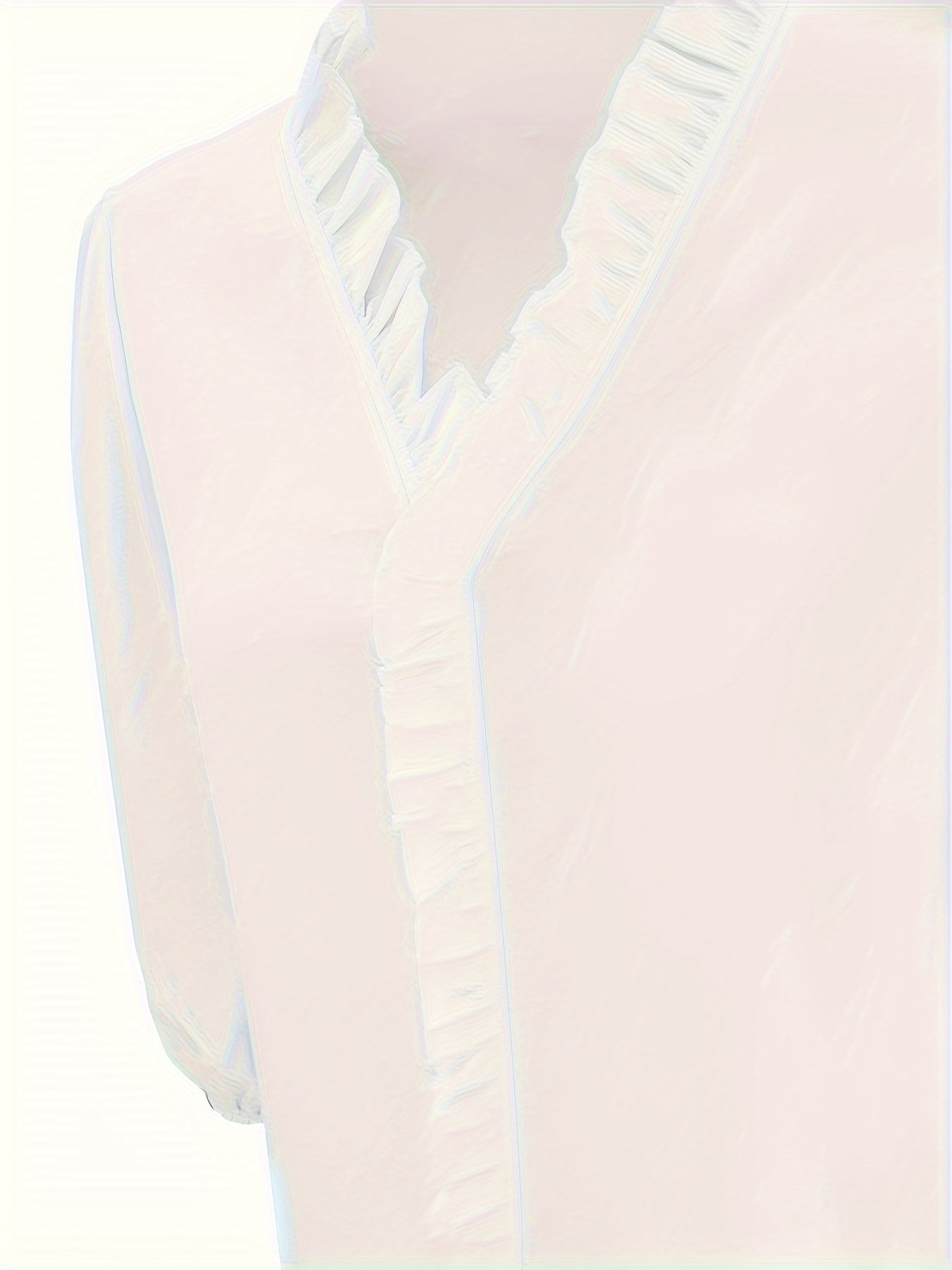 Infinity Beautiful Soft Ruffle V-Neck – Long Sleeve Shirt with Flowy Hemline Elegance - Infinity Beautiful Boutique
