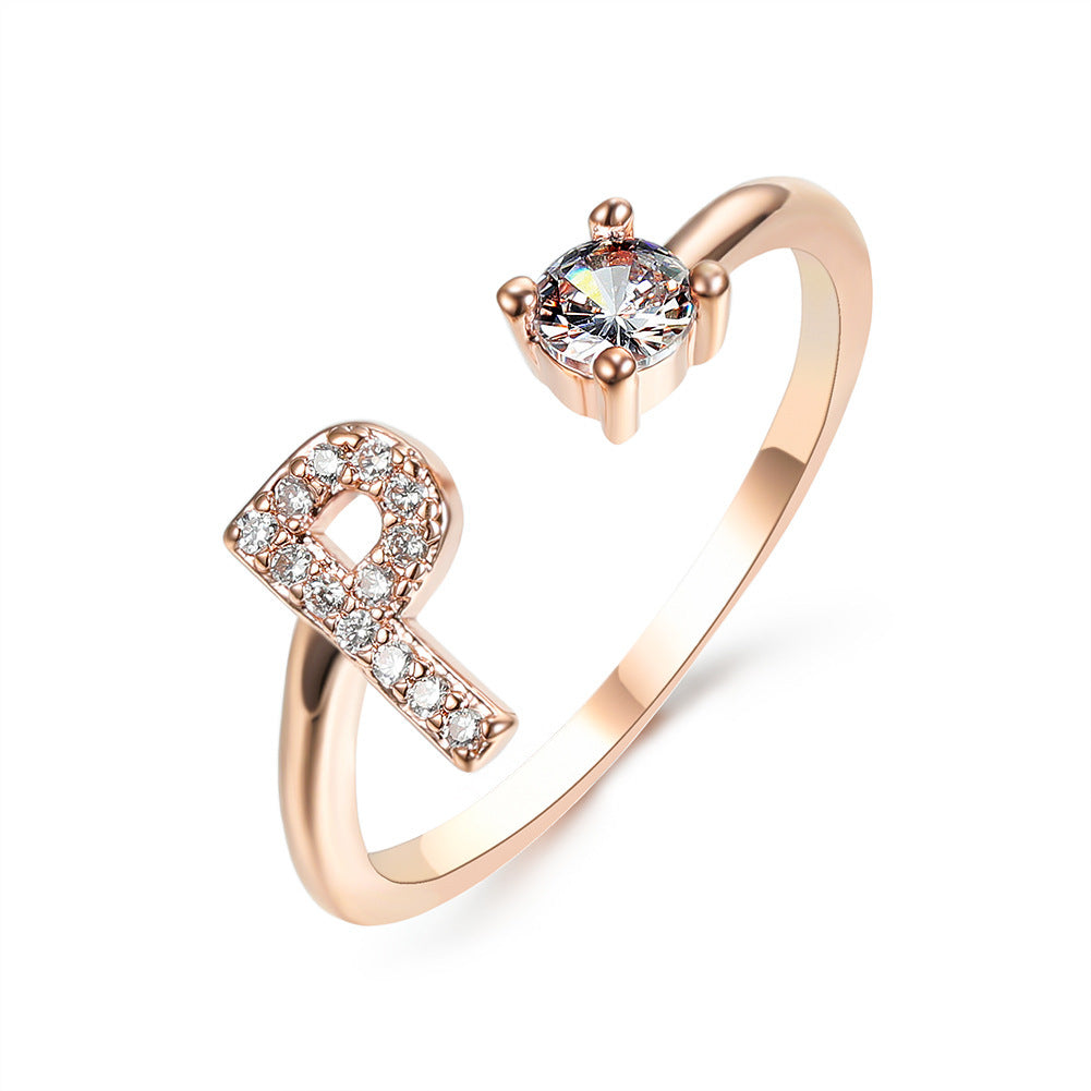 Infinity Beautiful Initial Letter Ring – Adjustable Elegant Jewelry with A–Z Personalization - Infinity Beautiful Boutique