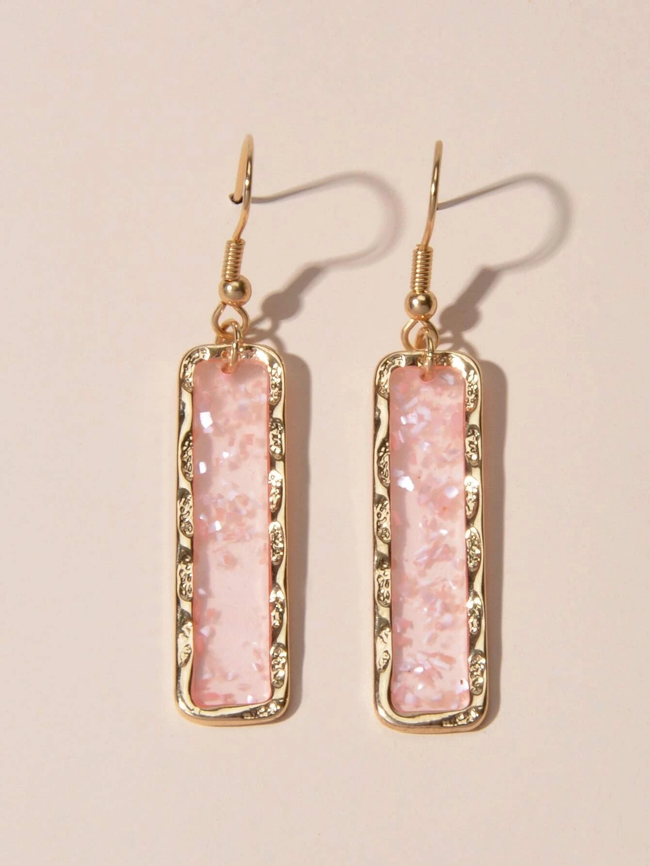 Fashion Jewellery Pink Acrylic Square Drop Earrings Wholesale Price