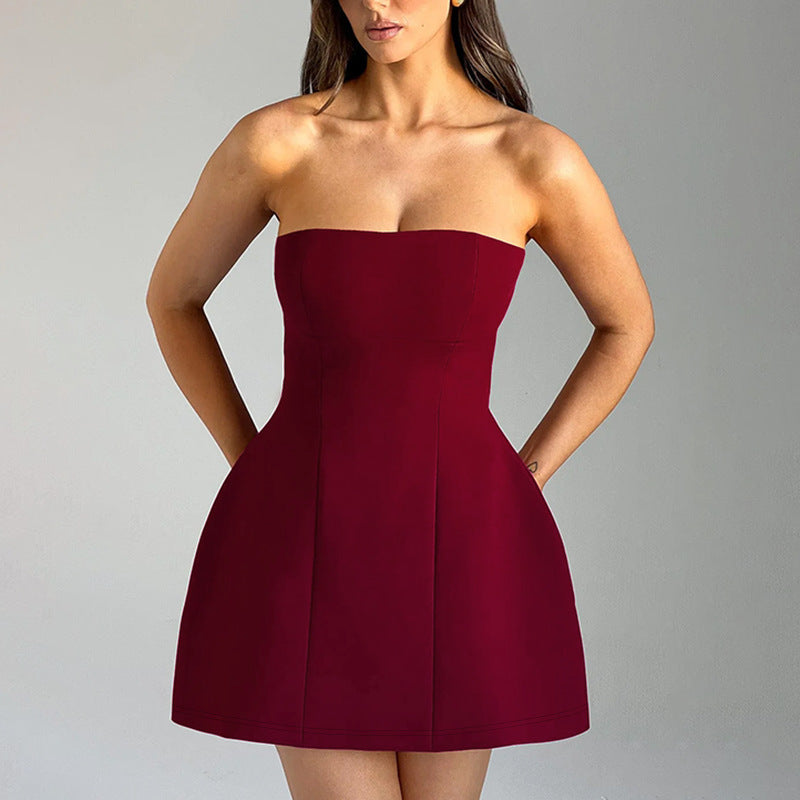 Infinity Beautiful Summer Tube Dress – Backless, Solid Color, Slim Fit - Infinity Beautiful Boutique