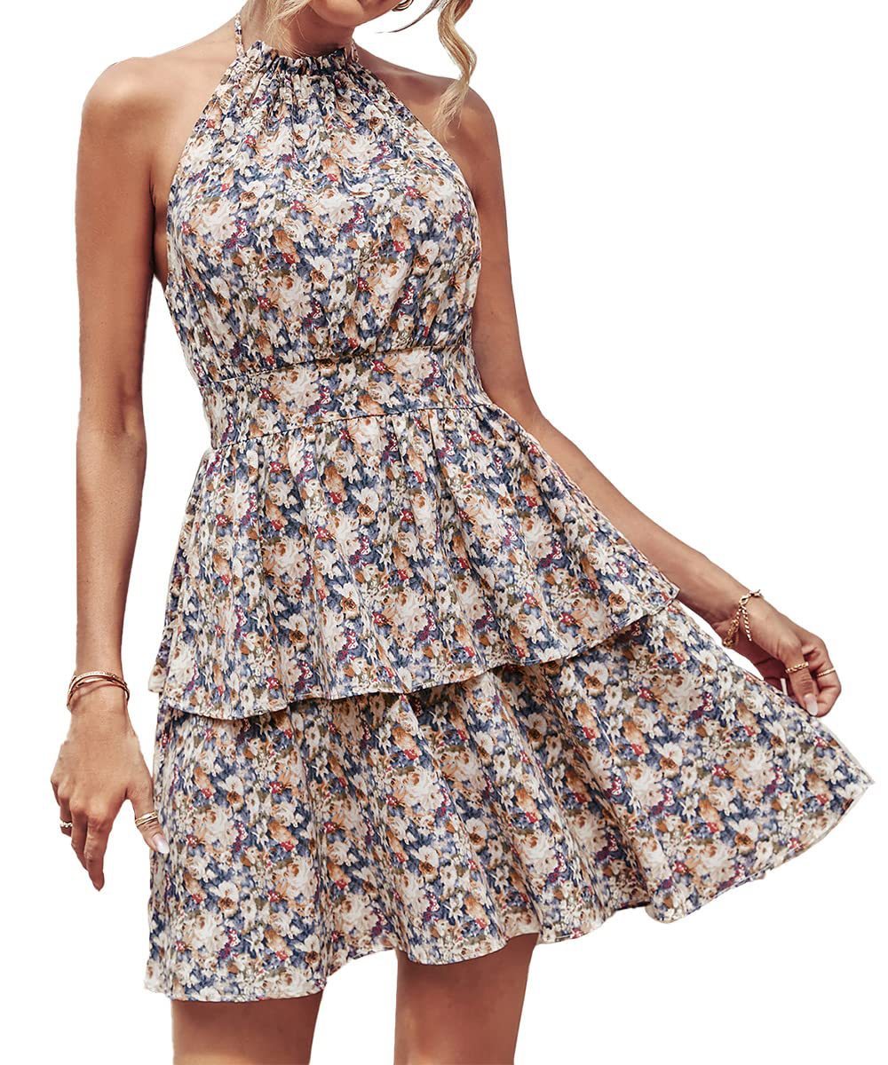 Infinity Beautiful Boho Halter Dress – Backless Ruffle A-Line Summer Style