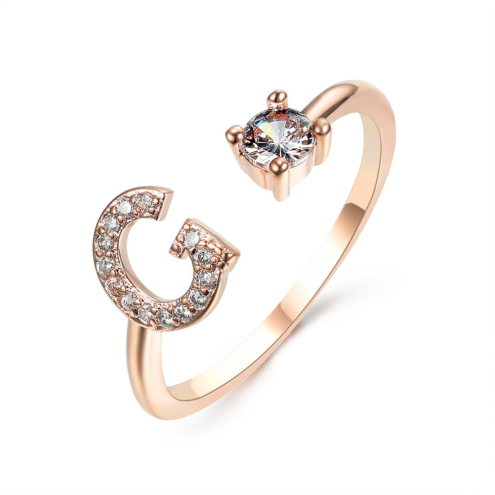 Infinity Beautiful Initial Letter Ring – Adjustable Elegant Jewelry with A–Z Personalization - Infinity Beautiful Boutique