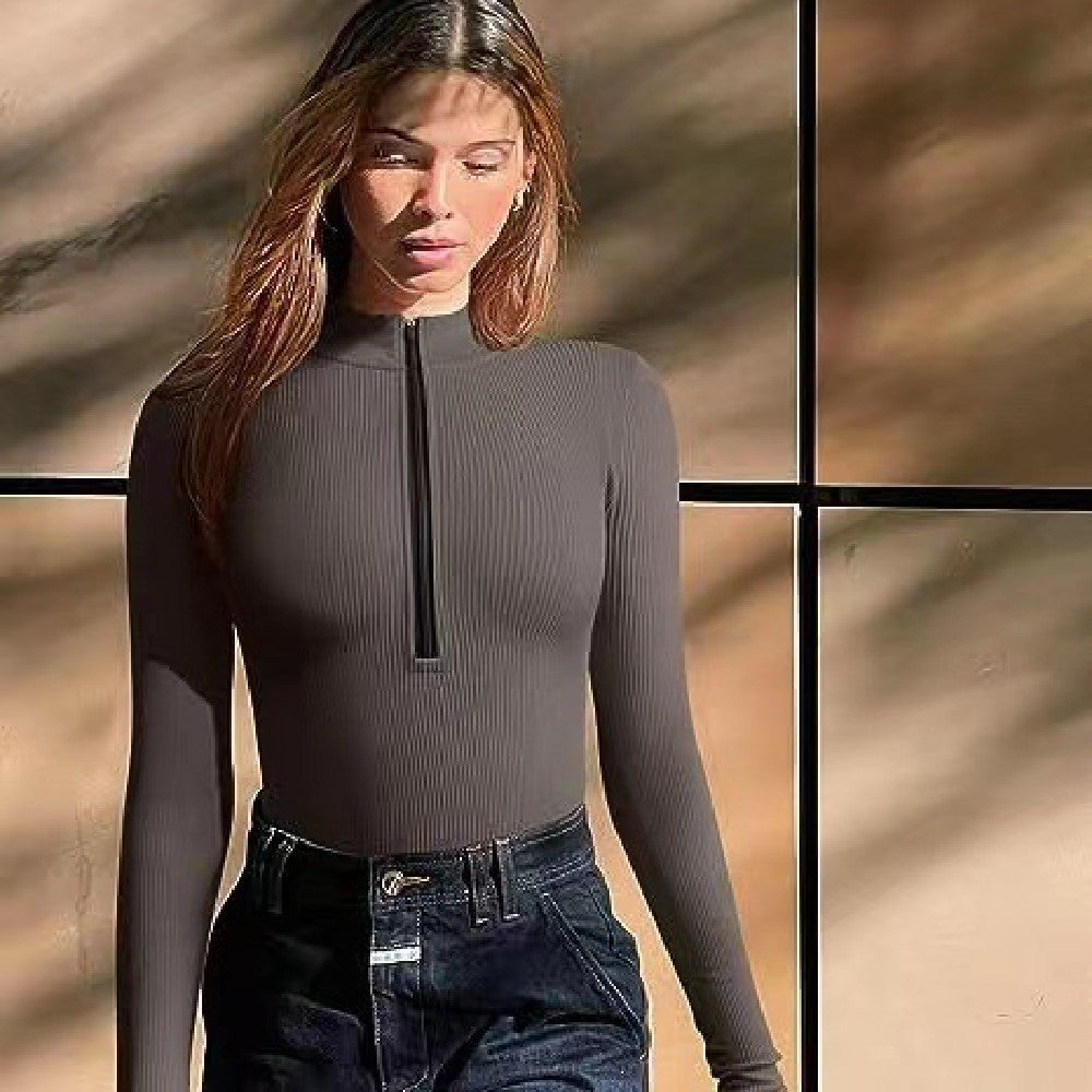 Seamless Long Sleeve Zipper Jumpsuit – Slimming Shapewear Romper for Women - Infinity Beautiful Boutique