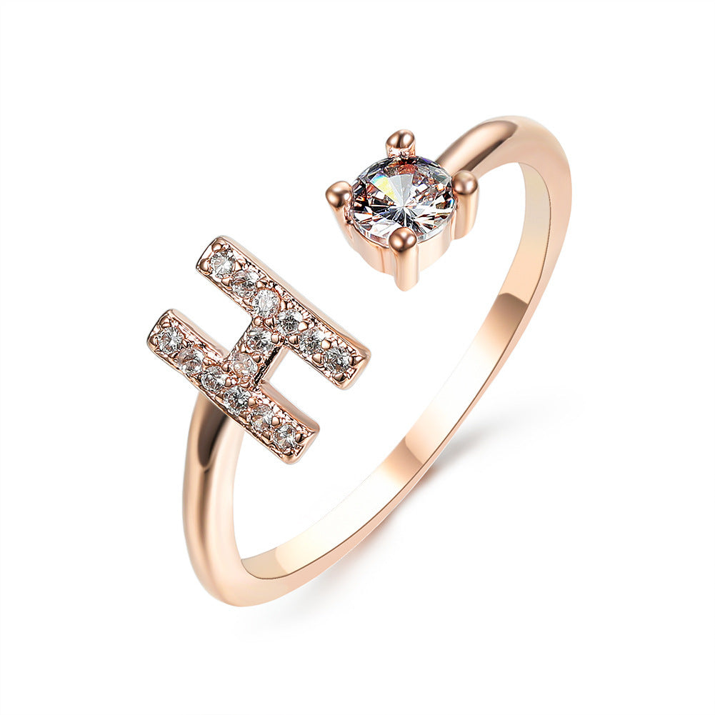 Infinity Beautiful Initial Letter Ring – Adjustable Elegant Jewelry with A–Z Personalization - Infinity Beautiful Boutique