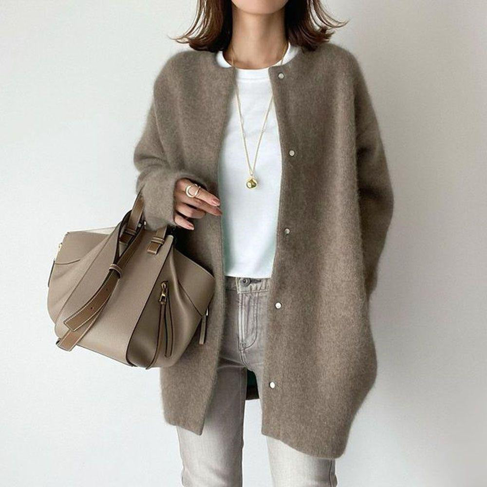 Solid Color Button-Up Knit Cardigan – Cozy Autumn & Winter Style - Infinity Beautiful Boutique