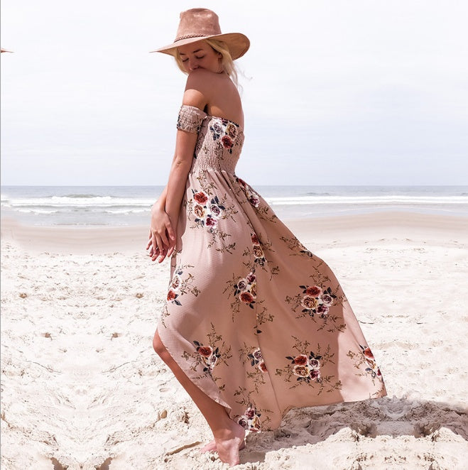 Infinity Beautiful Boho Maxi Dress – Off-Shoulder Summer Beach Style - Infinity Beautiful Boutique