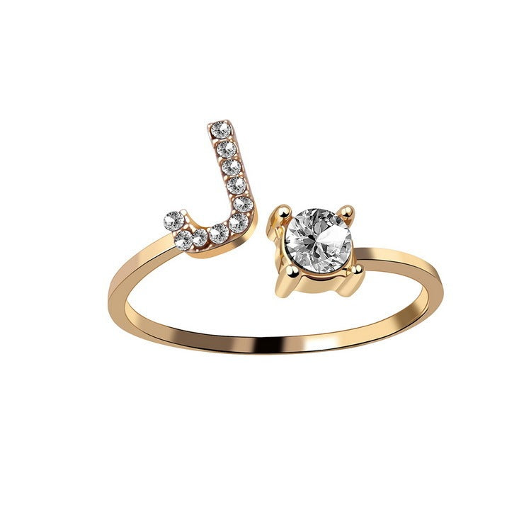 Infinity Beautiful Initial Letter Ring – Adjustable Elegant Jewelry with A–Z Personalization - Infinity Beautiful Boutique