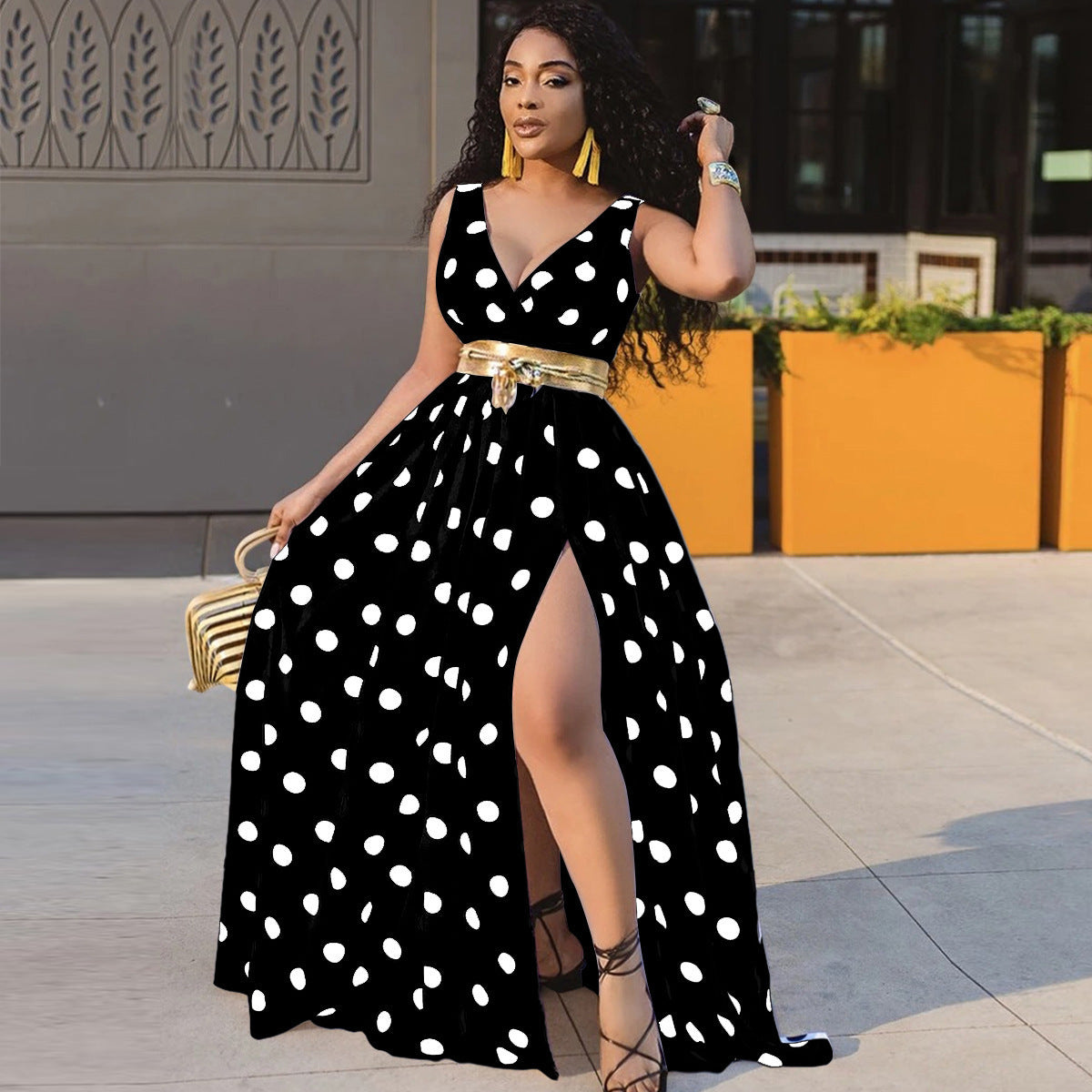 Infinity Beautiful Plus Size Party Dress – Sexy Belted Forked Club Style for Women - Infinity Beautiful Boutique