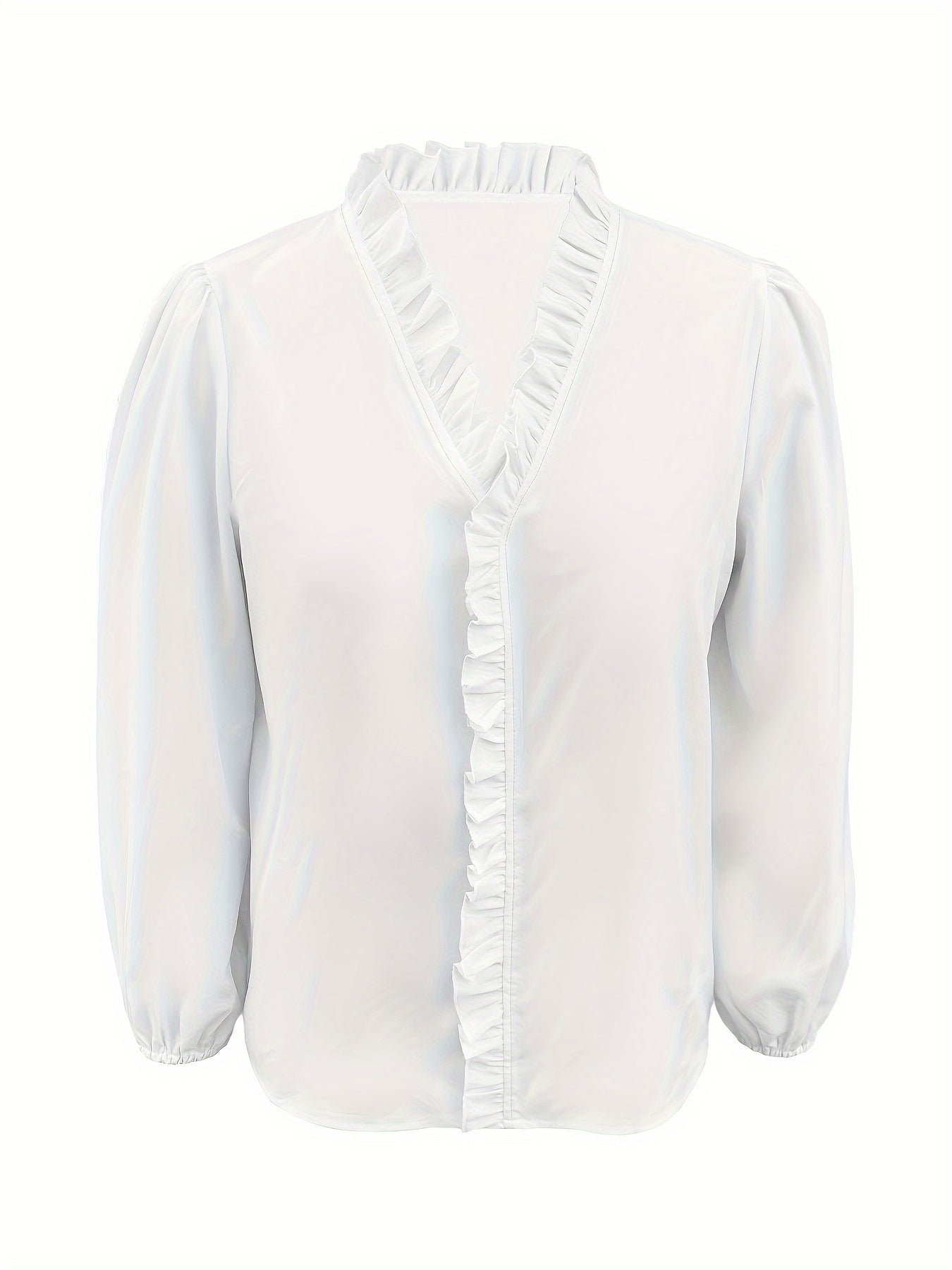 Infinity Beautiful Soft Ruffle V-Neck – Long Sleeve Shirt with Flowy Hemline Elegance - Infinity Beautiful Boutique