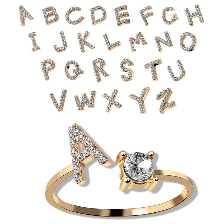 Infinity Beautiful Initial Letter Ring – Adjustable Elegant Jewelry with A–Z Personalization - Infinity Beautiful Boutique
