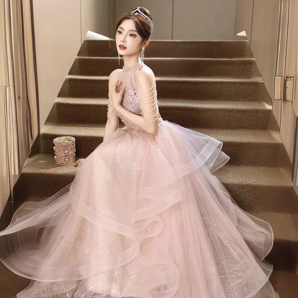 Infinity Beautiful Pink Evening Gown – Elegant Women's Formal Morning Dress