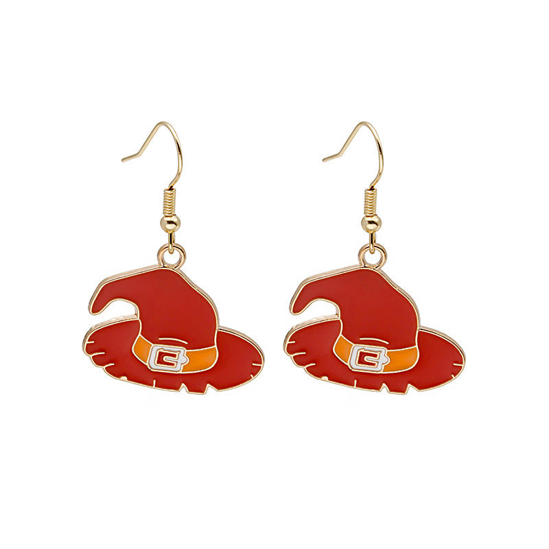 Halloween Earrings Cute Pumpkin Spooky Oil Drip Alloy Earrings Jewelry - Infinity Beautiful Boutique