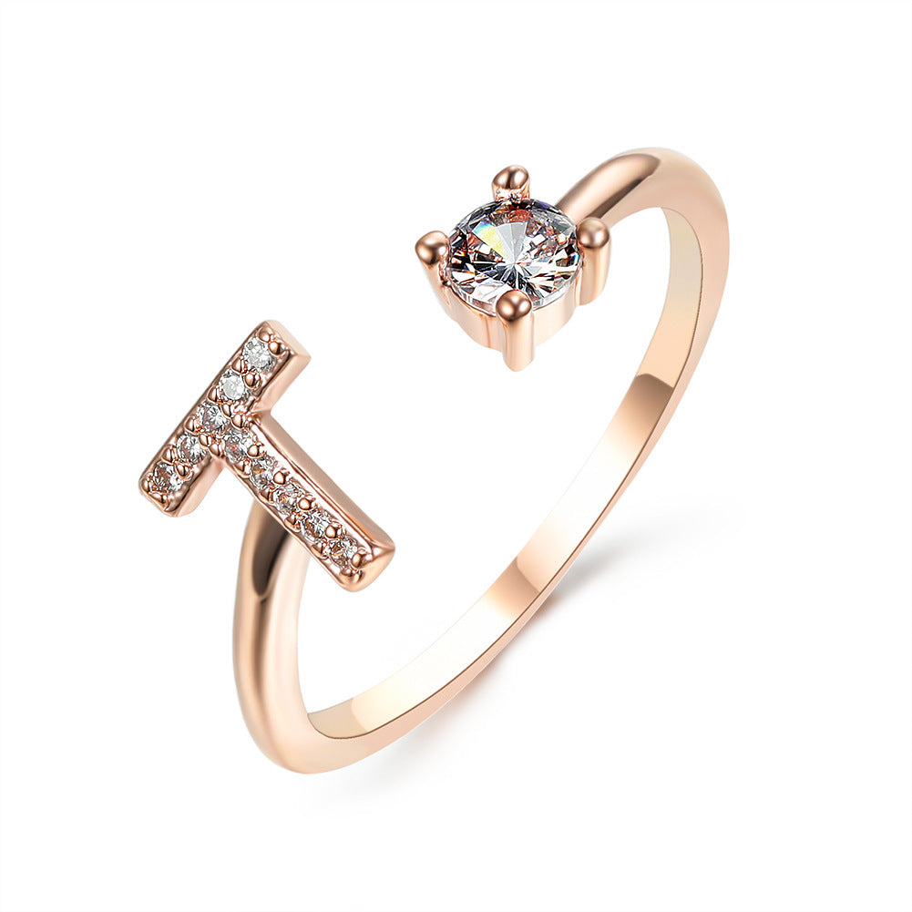 Infinity Beautiful Initial Letter Ring – Adjustable Elegant Jewelry with A–Z Personalization - Infinity Beautiful Boutique