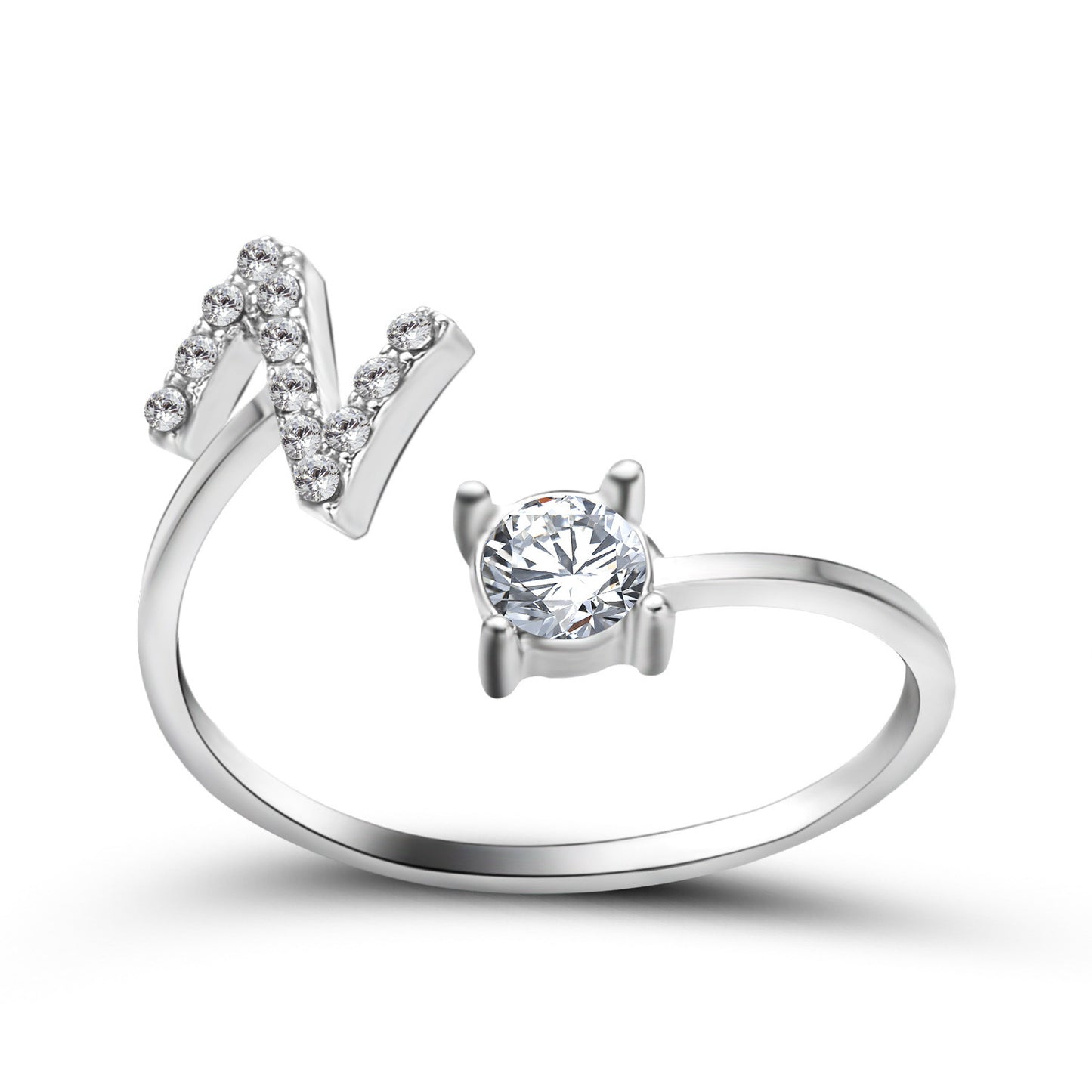 Infinity Beautiful Initial Letter Ring – Adjustable Elegant Jewelry with A–Z Personalization - Infinity Beautiful Boutique