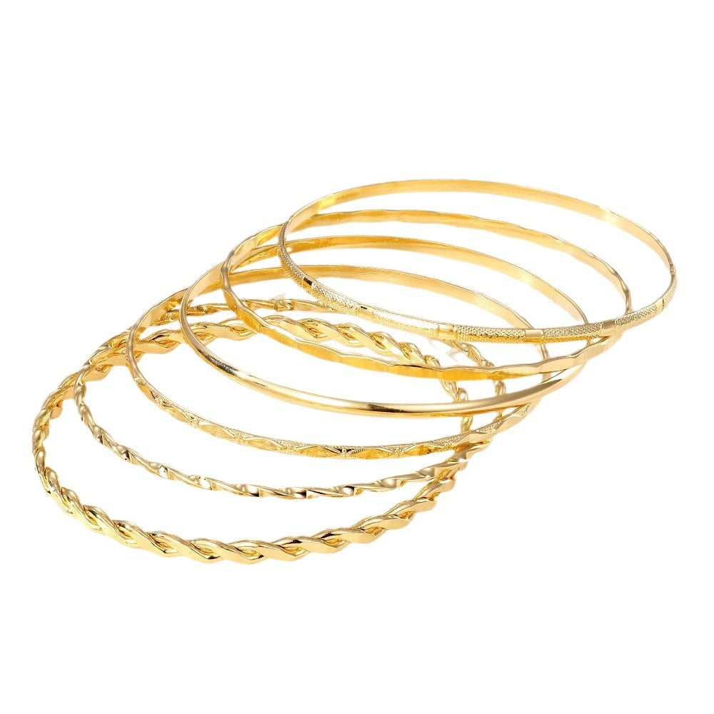 Bohemian Metal Chain Bracelet Set For Women Geometric Gold Color Thick Link Chain Bangle Female Fashion Jewelry - Infinity Beautiful Boutique