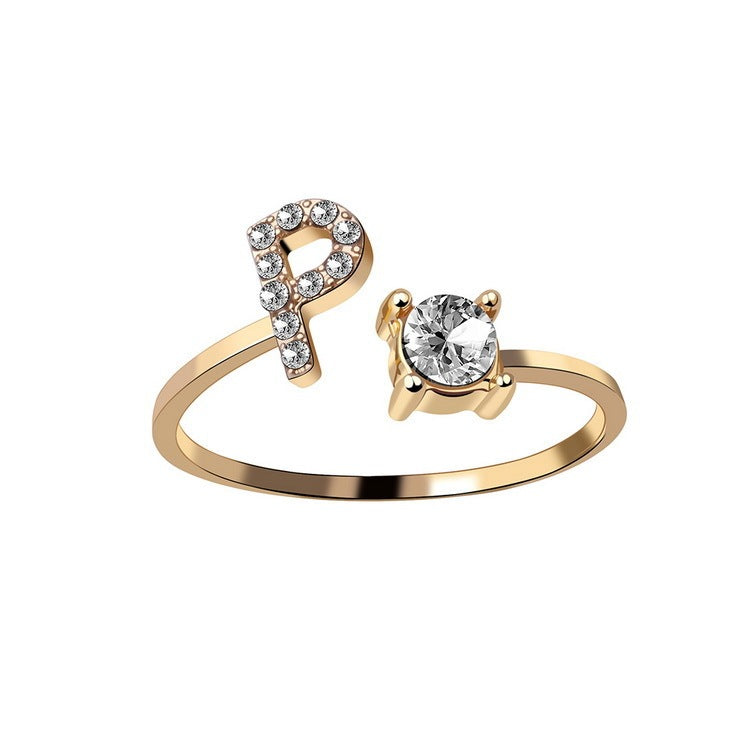 Infinity Beautiful Initial Letter Ring – Adjustable Elegant Jewelry with A–Z Personalization - Infinity Beautiful Boutique