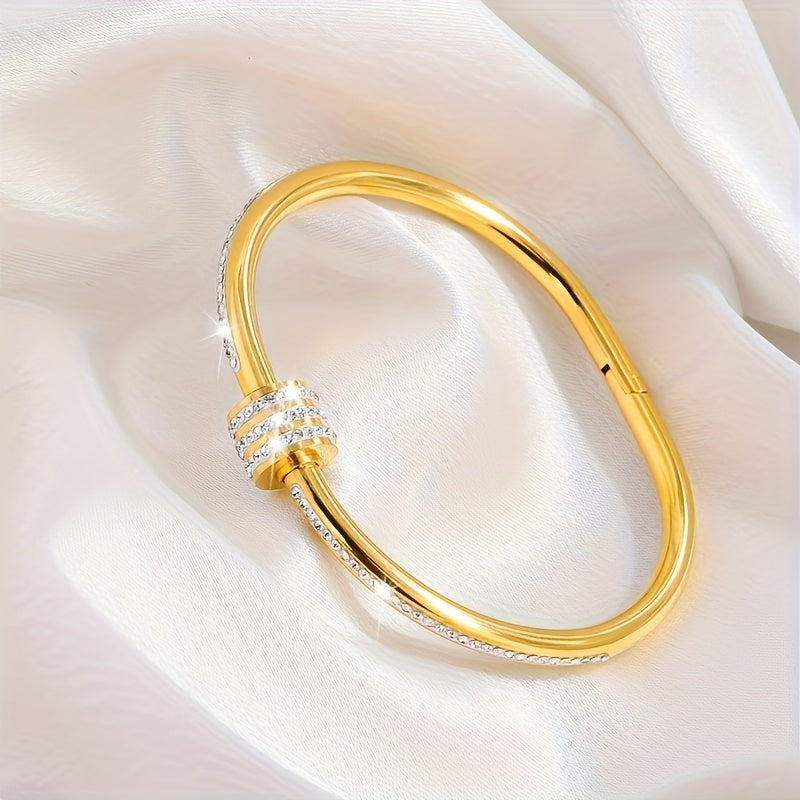 18K Gold Plated Roman Numeral Stainless Steel Bracelet