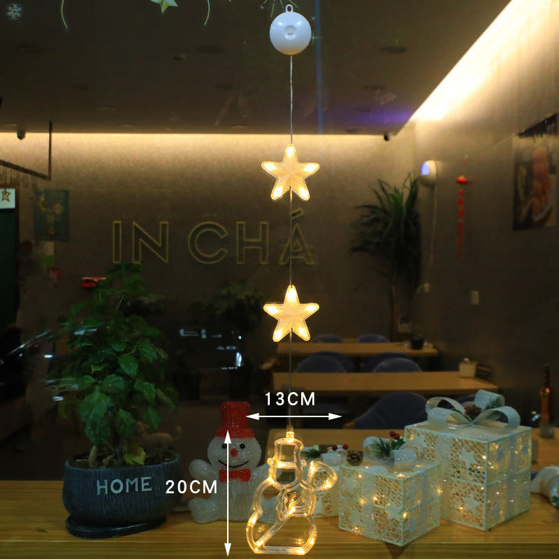 Christmas 3pcs LED Light Star Xmas Tree Hanging Sucker Lamp Window Ornaments Decoration For Home Xmas Navidad New Year Decor Christmas Decorations - Infinity Beautiful Boutique