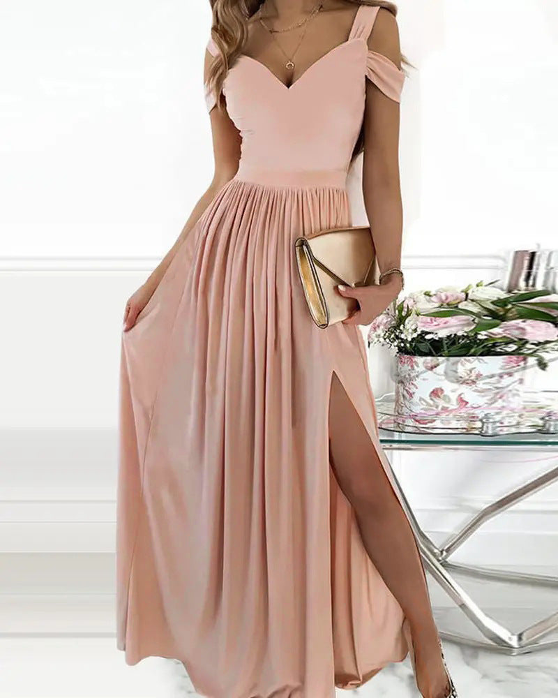 Infinity Beautiful Boho V-Neck Maxi Dress – Spaghetti Strap Split Style for Beach & Parties - Infinity Beautiful Boutique