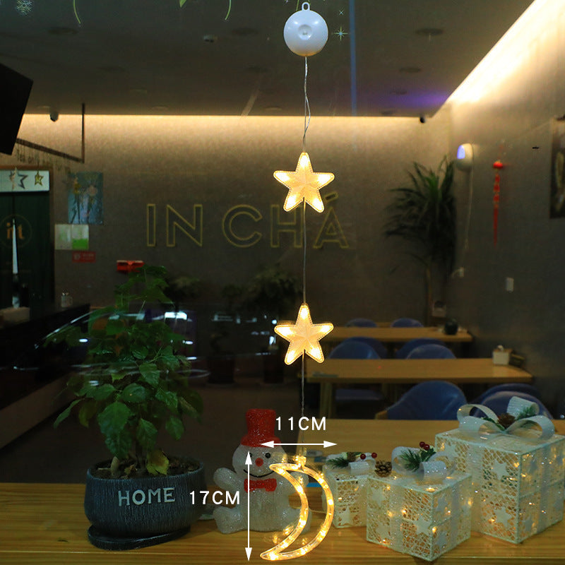 Christmas 3pcs LED Light Star Xmas Tree Hanging Sucker Lamp Window Ornaments Decoration For Home Xmas Navidad New Year Decor Christmas Decorations - Infinity Beautiful Boutique