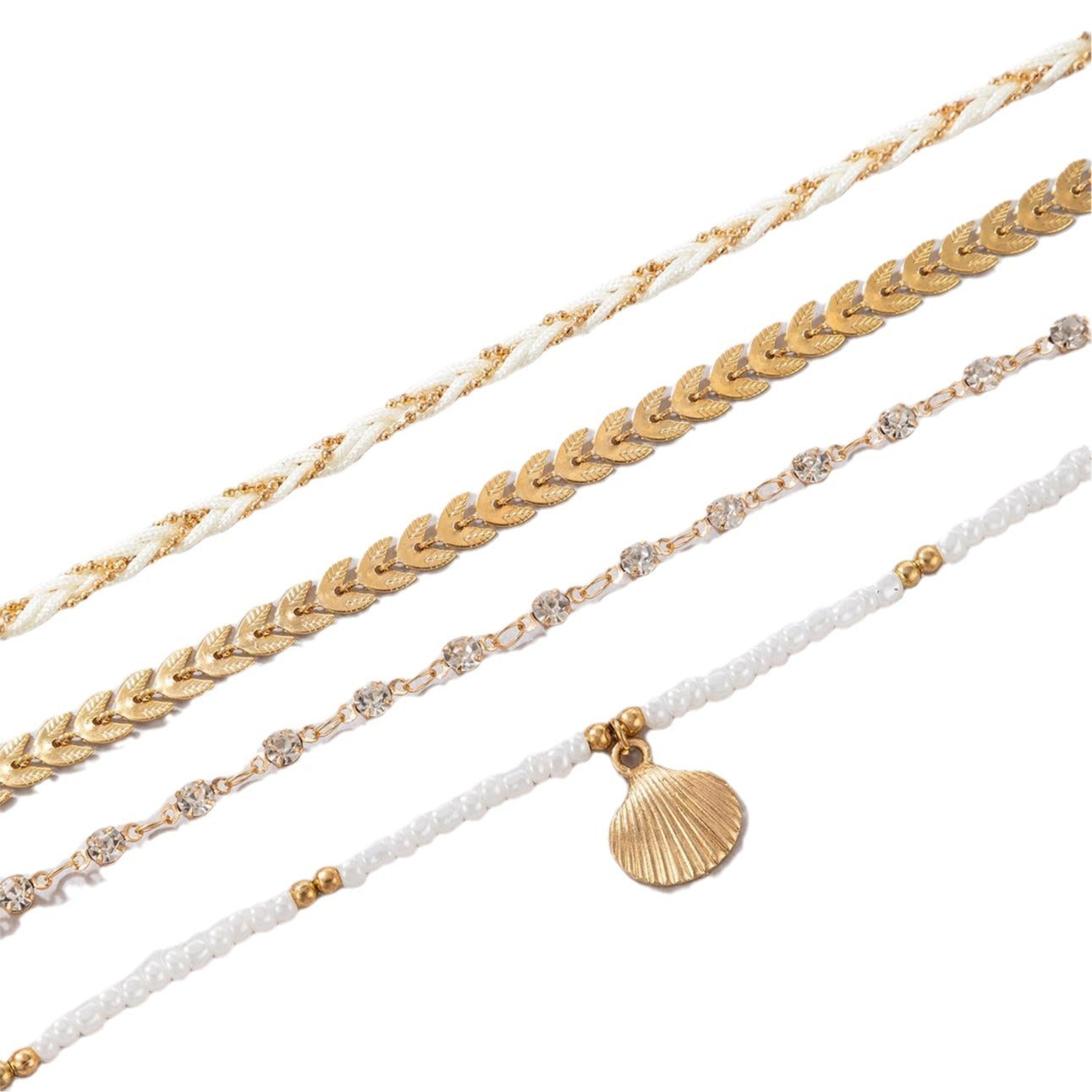 Infinity Beautiful Boho Anklet Set – 4pcs Unisex Woven Rope & Beaded Chains - Infinity Beautiful Boutique