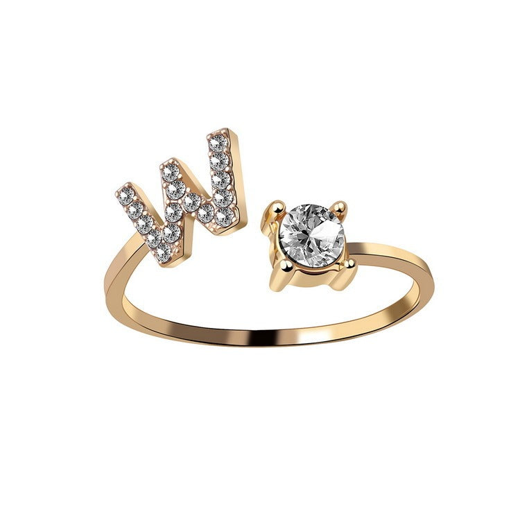 Infinity Beautiful Initial Letter Ring – Adjustable Elegant Jewelry with A–Z Personalization - Infinity Beautiful Boutique