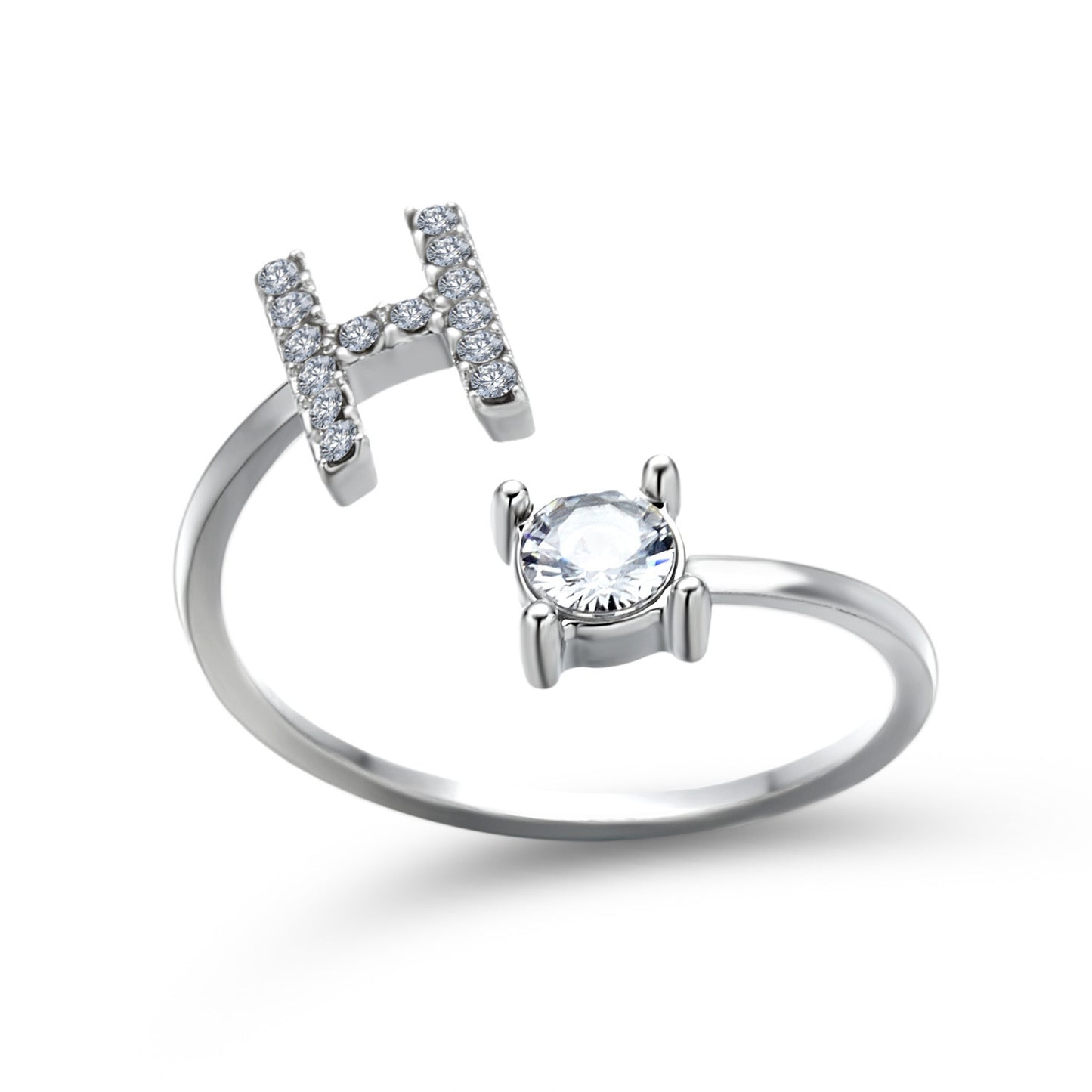 Infinity Beautiful Initial Letter Ring – Adjustable Elegant Jewelry with A–Z Personalization - Infinity Beautiful Boutique