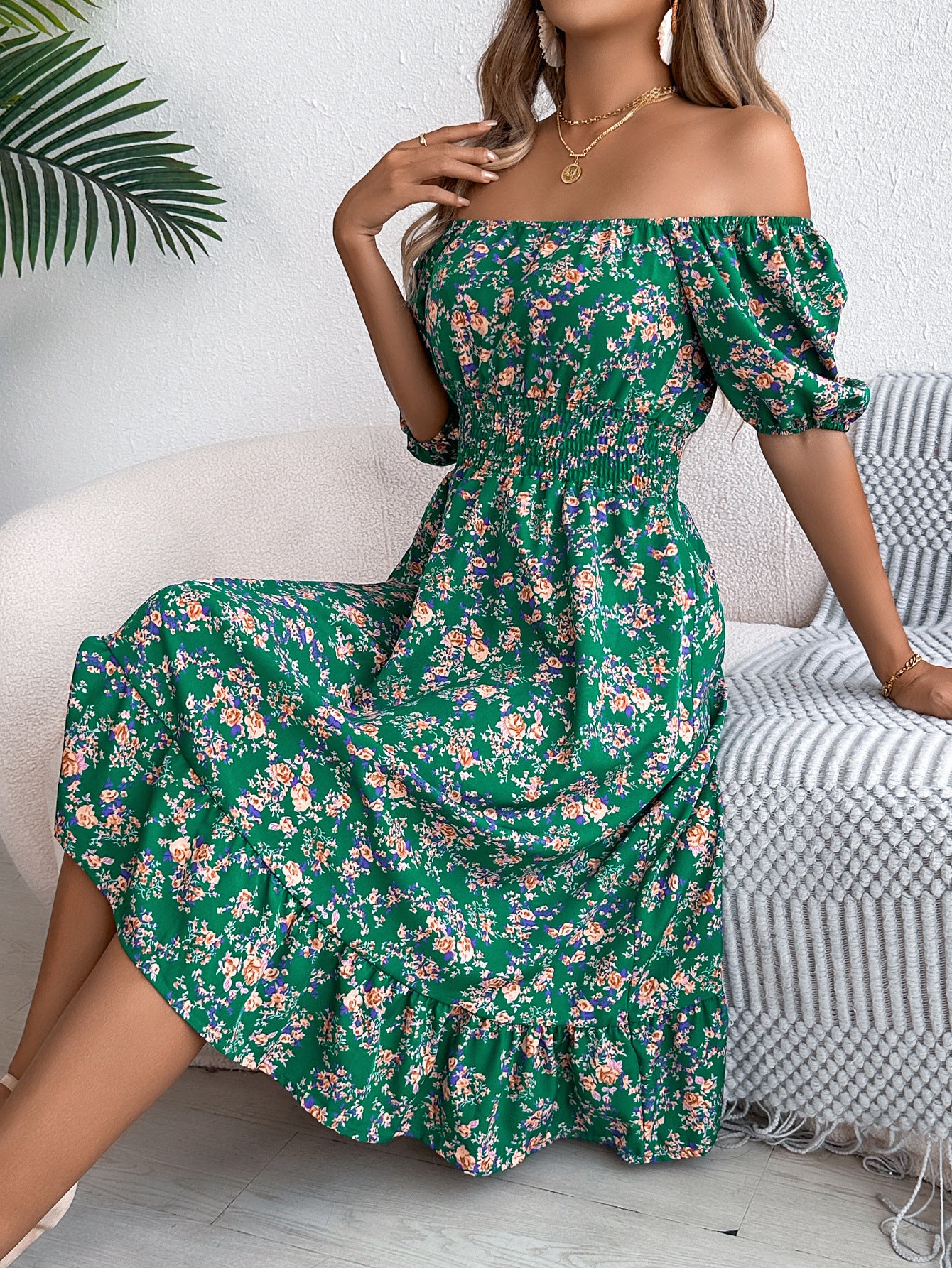 Infinity Beautiful Floral Ruffle Dress – Square Neck Summer Fashion Style