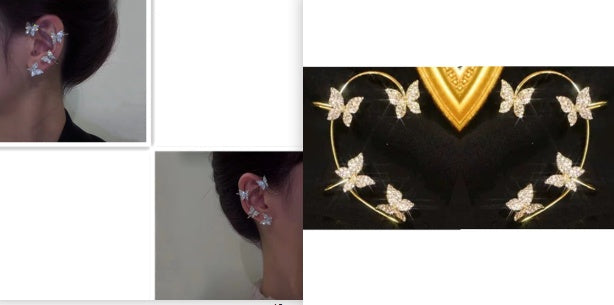 Fashion Earring Butterfly Ear Clip And Ear Hook Jewelry - Infinity Beautiful Boutique