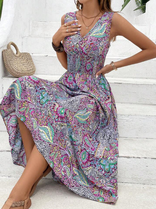 Infinity Beautiful Boho Dress – High Waist Sleeveless Style with Elegant Temperament - Infinity Beautiful Boutique