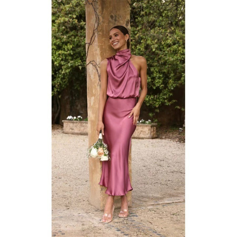 Infinity Beautiful Halter Neck Dress – Sleeveless Summer Evening Fashion Style - Infinity Beautiful Boutique
