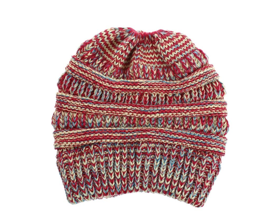Infinity Beautiful Mixed Color Knitted Ponytail Hat - Infinity Beautiful Boutique