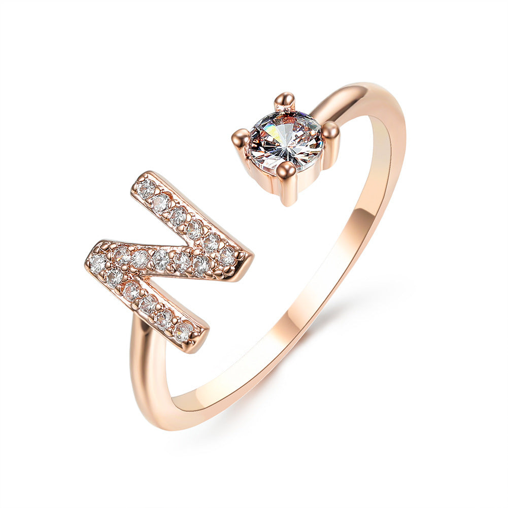 Infinity Beautiful Initial Letter Ring – Adjustable Elegant Jewelry with A–Z Personalization - Infinity Beautiful Boutique