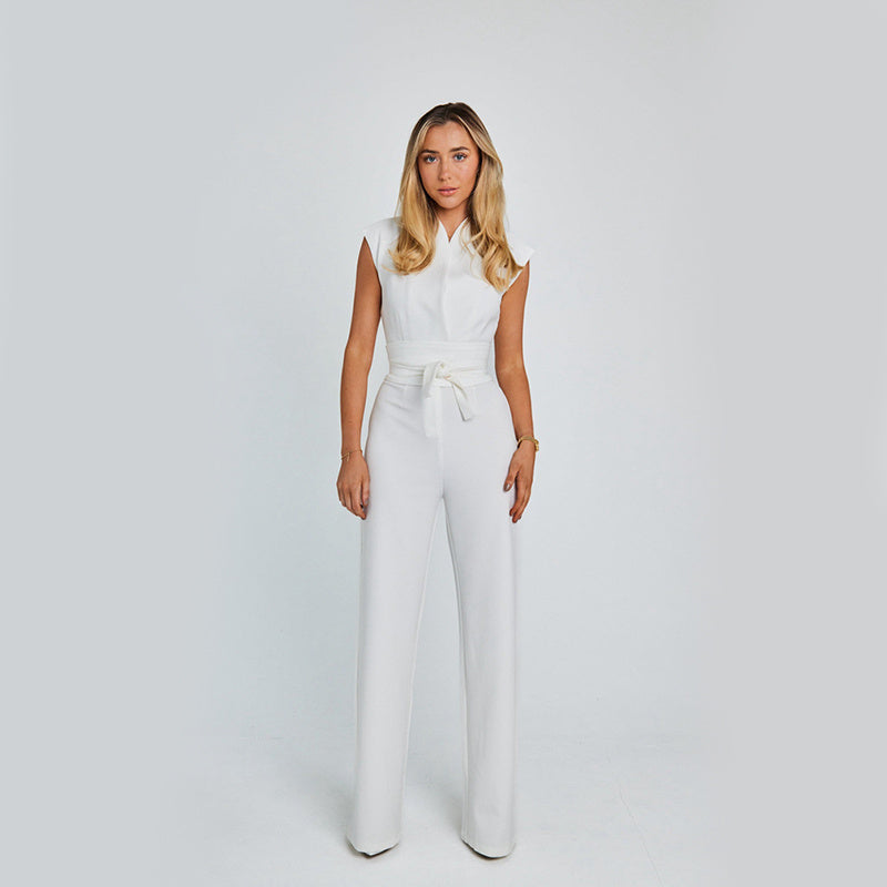 Infinity Beautiful Elegant Sleeveless Jumpsuit – V-Neck, Wide-Leg Summer Style S, M, L, XL, XXL, 3XL, 4XL, 5XL - Infinity Beautiful Boutique