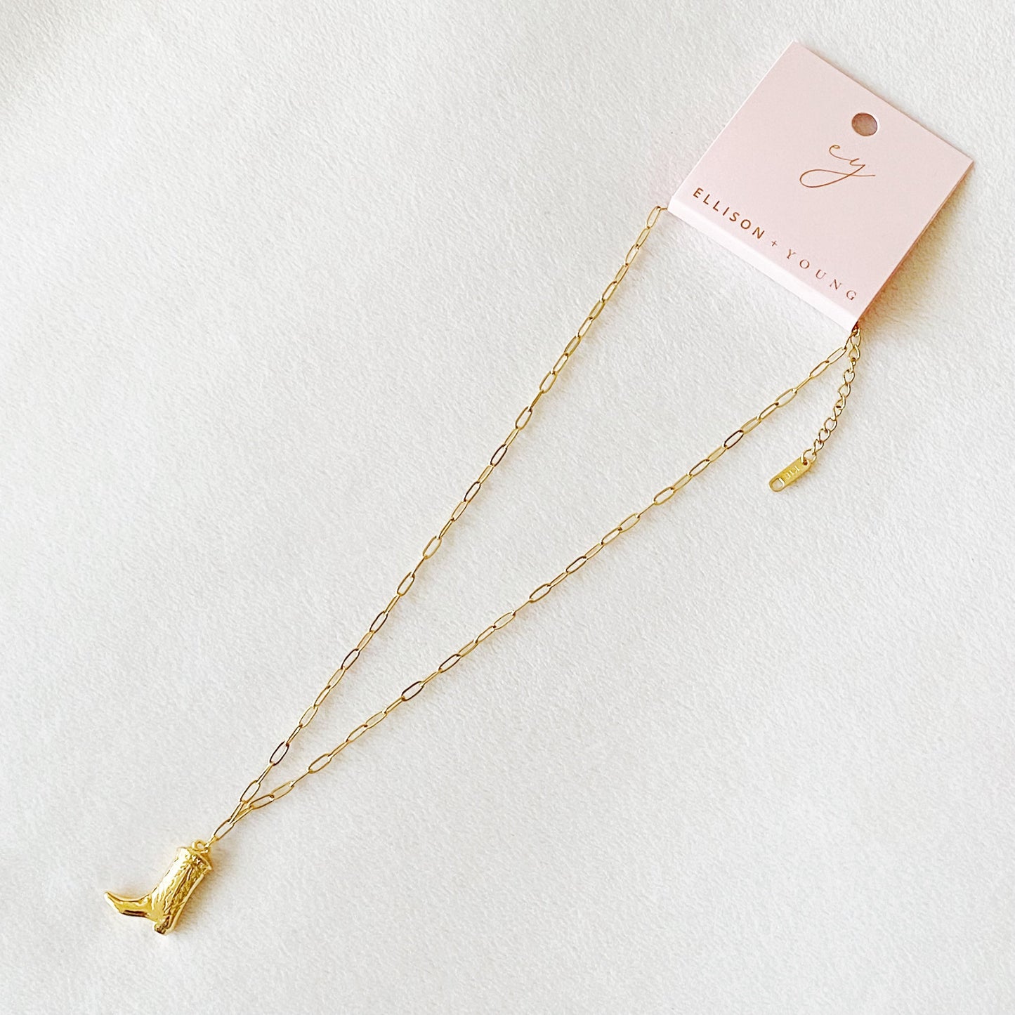 Infinity Beautiful Rodeo Style Gold Boot Necklace