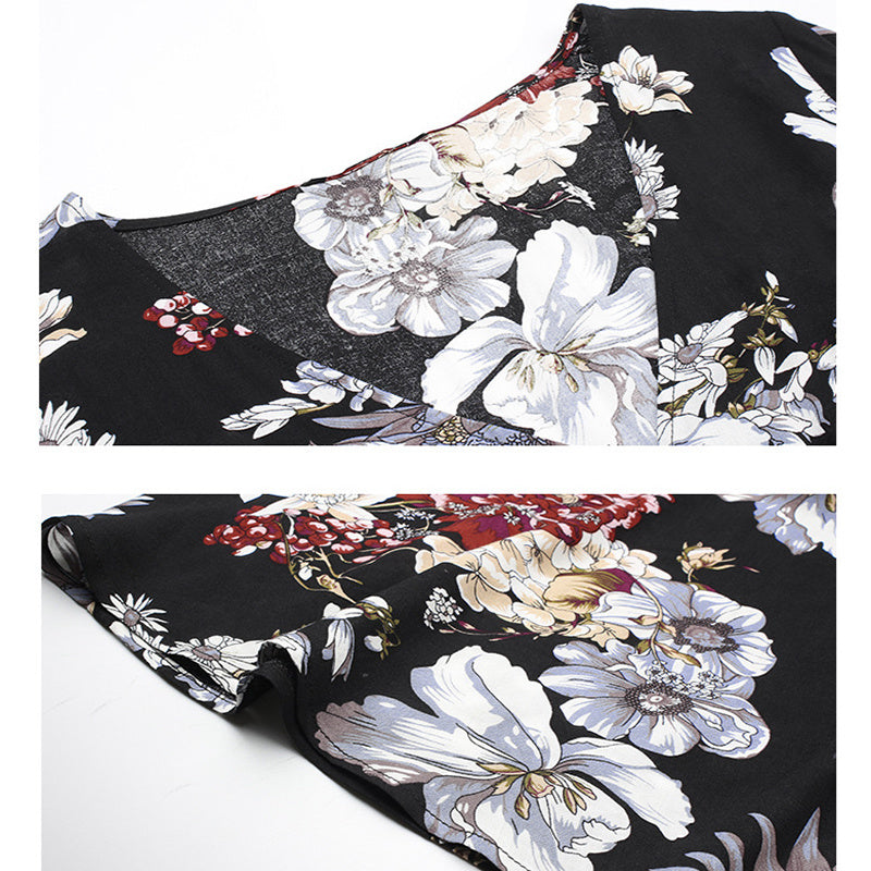 Infinity Beautiful Floral V-Neck Dress – Summer Beach Style with Elastic Waist - Infinity Beautiful Boutique