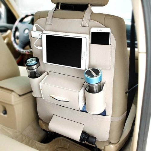 Premium Leather Car Seat Organizer - Infinity Beautiful Boutique