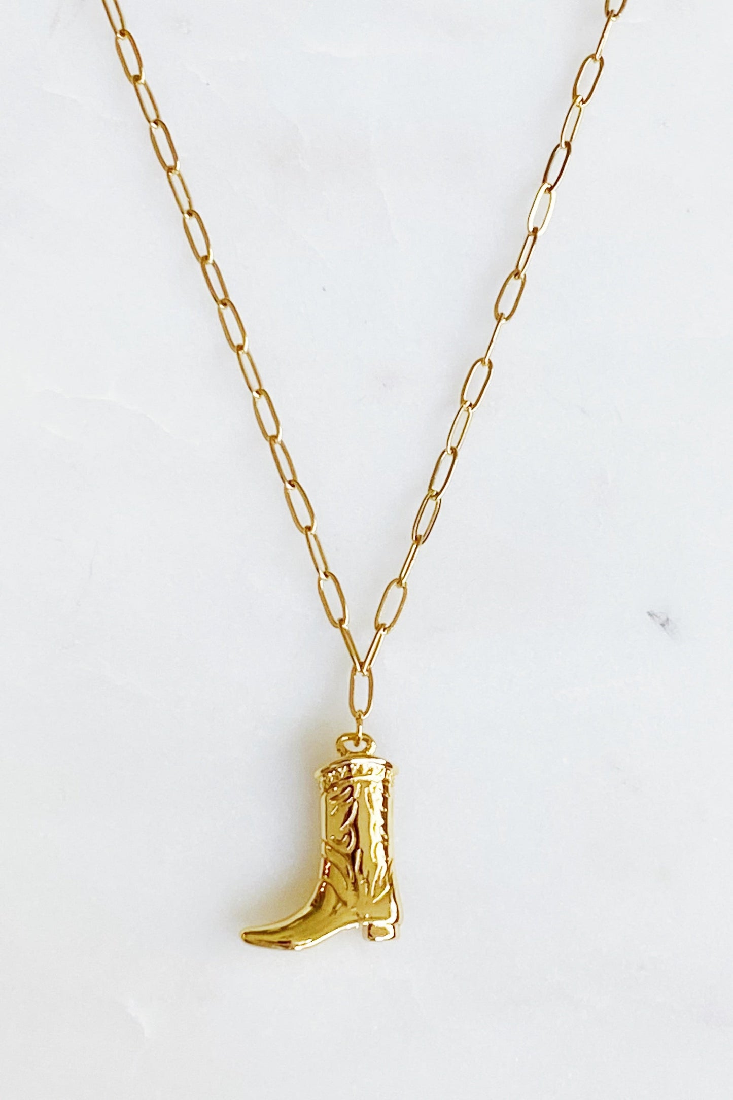 Infinity Beautiful Rodeo Style Gold Boot Necklace