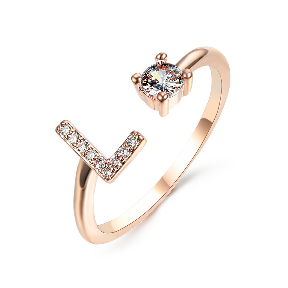 Infinity Beautiful Initial Letter Ring – Adjustable Elegant Jewelry with A–Z Personalization - Infinity Beautiful Boutique