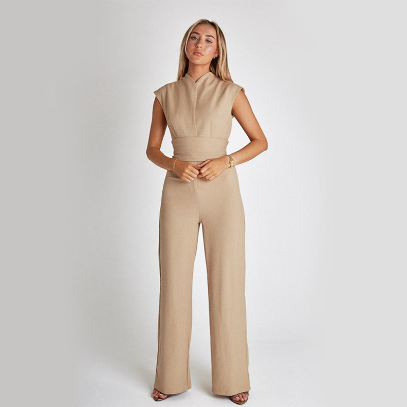 Infinity Beautiful Elegant Sleeveless Jumpsuit – V-Neck, Wide-Leg Summer Style S, M, L, XL, XXL, 3XL, 4XL, 5XL - Infinity Beautiful Boutique