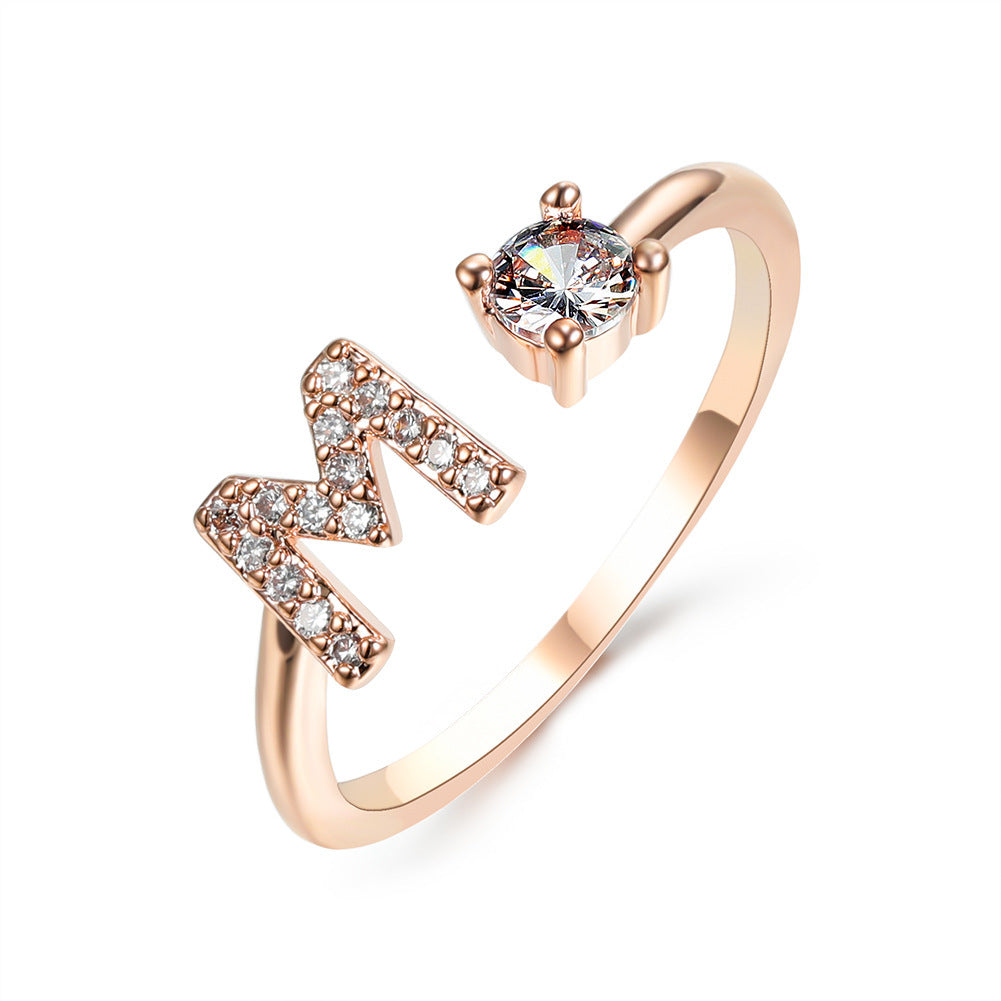 Infinity Beautiful Initial Letter Ring – Adjustable Elegant Jewelry with A–Z Personalization - Infinity Beautiful Boutique